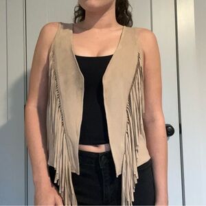 Idyllwind Tan Eagle Fringe Vest